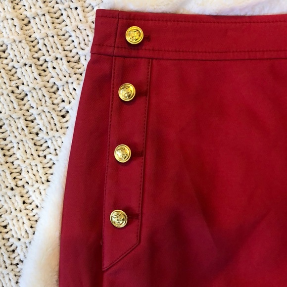 ✨HP✨NWT {J Crew} Pink Skirt w/ Gold Sailor Buttons - Picture 4 of 7
